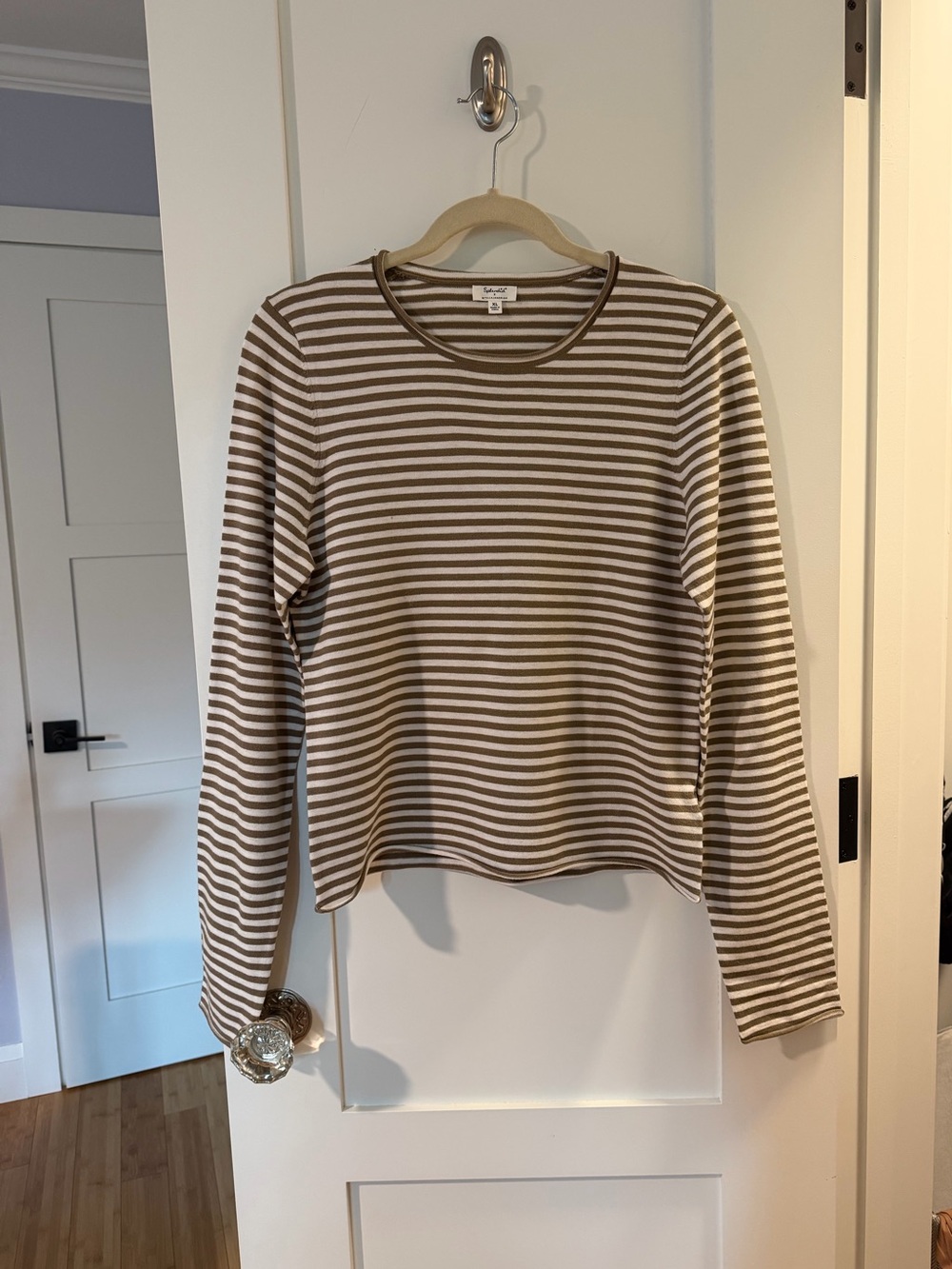 Splendid light Brown and White Striped Long Sleeve Tee